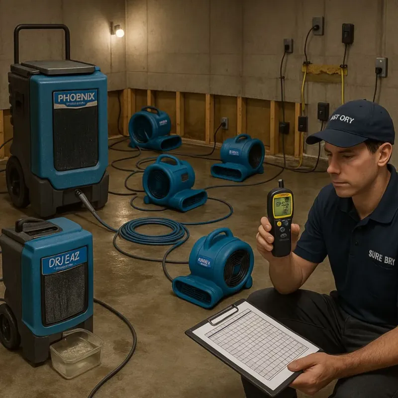 Structural Drying and Dehumidification process in Braddock Hills, PA
